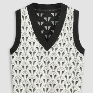 NWT CIDER Retro V-Neck Knit Vest M